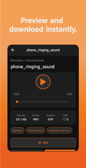 BGMZip app sound preview player screen