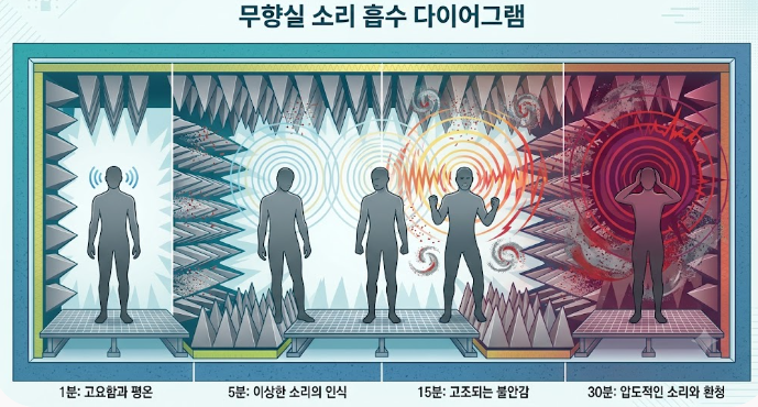 시간 경과에 따른 무음 속 신체 반응 변화