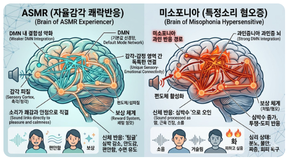 ASMR과 미소포니아 반응 비교