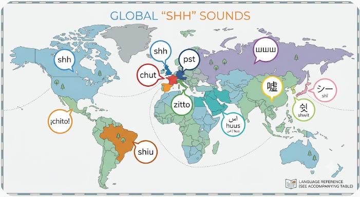Similar quieting sounds compared across different language families