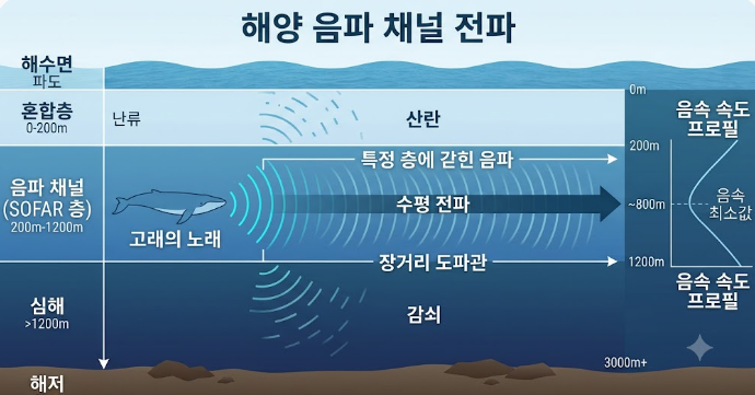 바닷속 특정 수심대를 따라 소리가 멀리 전달되는 통로